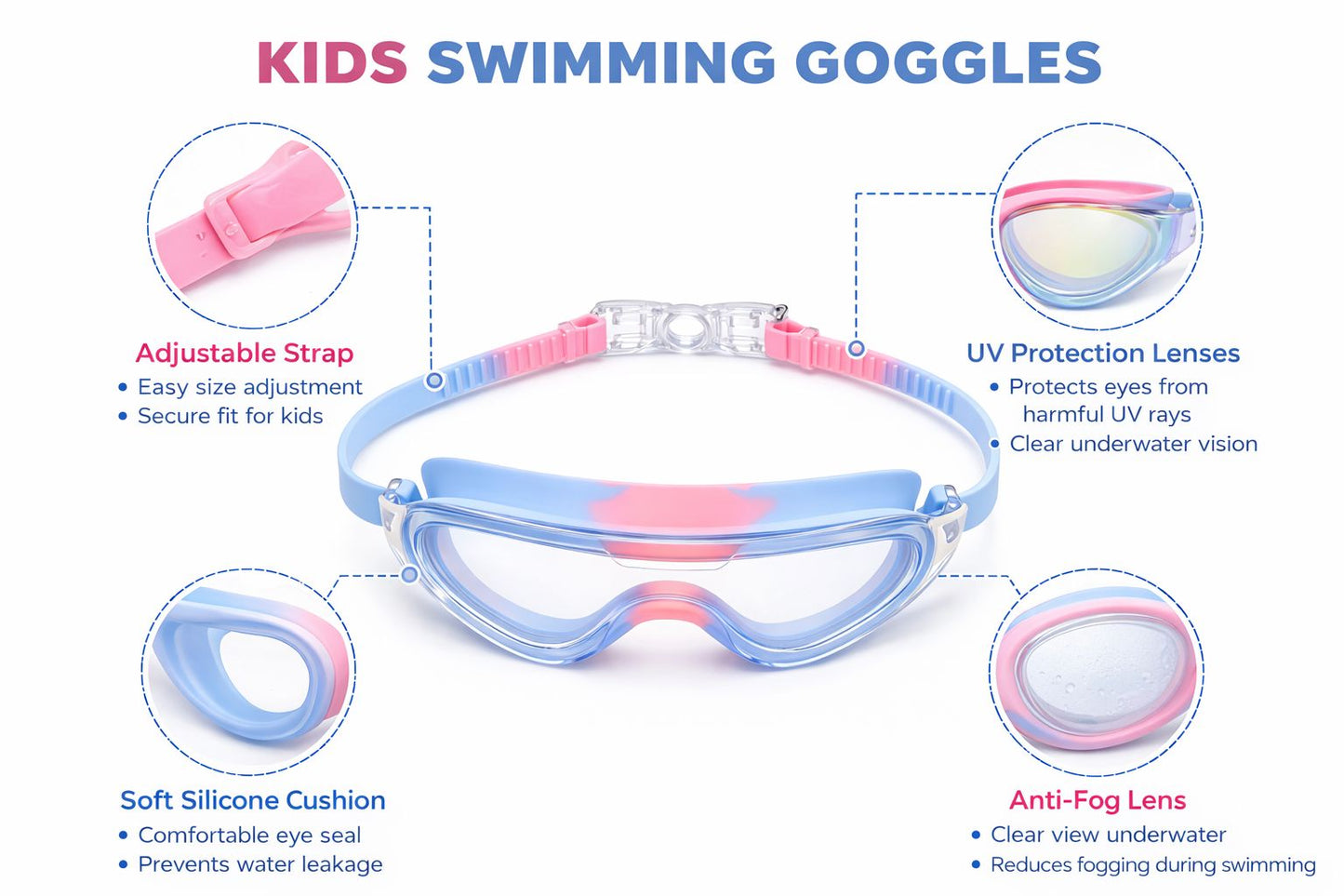 Swimming Goggles for Kids Boys Girls