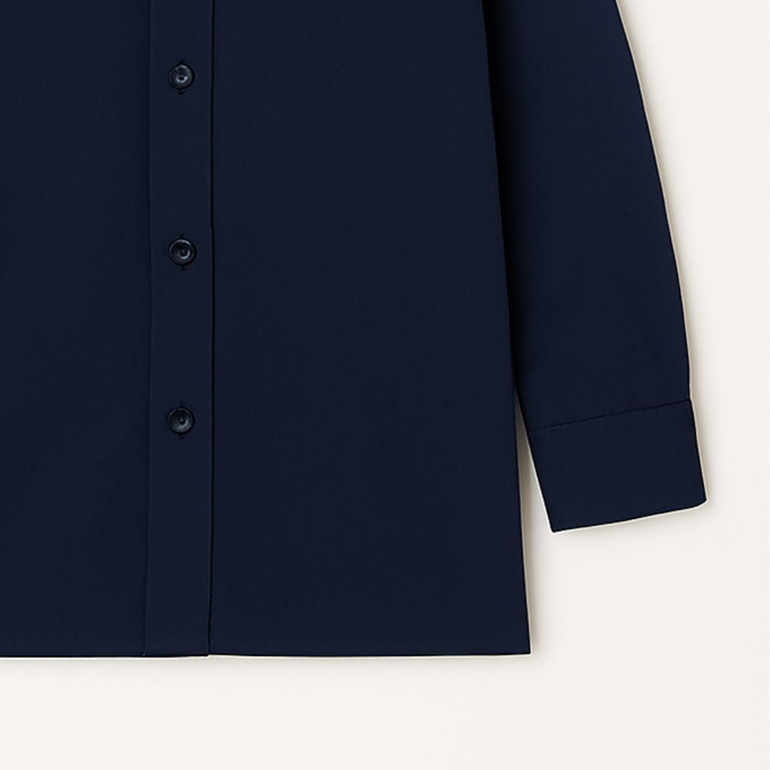 CHILINS Kids Blue Solid Formal Shirt | Full Sleeve Button-Down Shirt