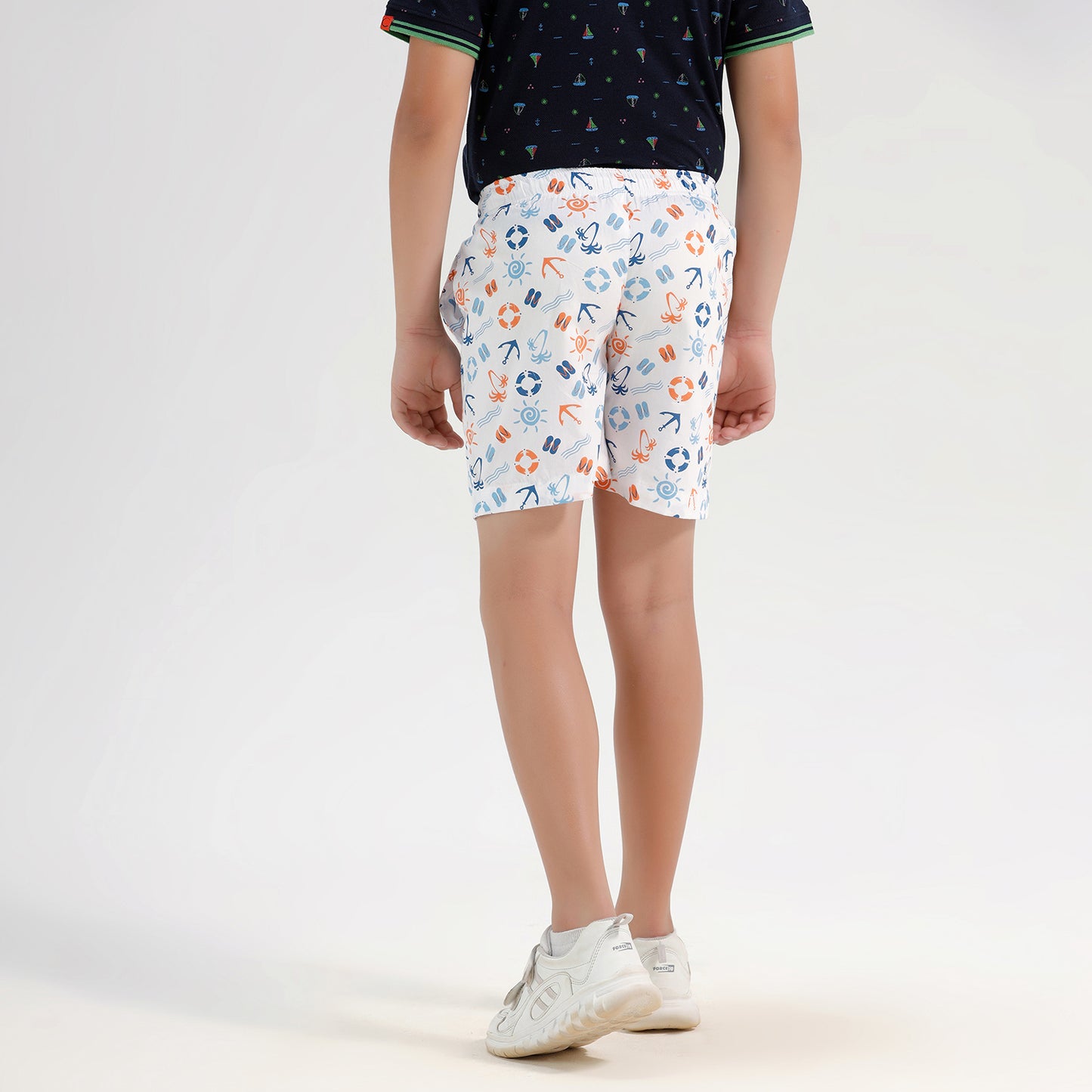 CHILINS Boys Girls Printed Cotton Bermuda Shorts