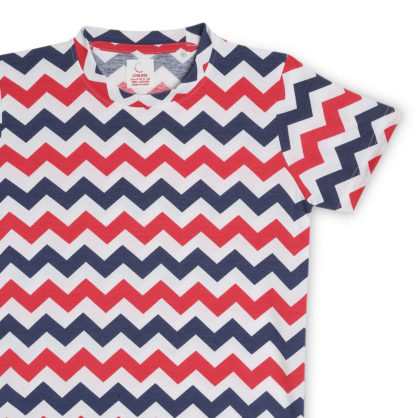 Kids Girls Regular Round Neck Cotton Fit T-Shirt Striped
