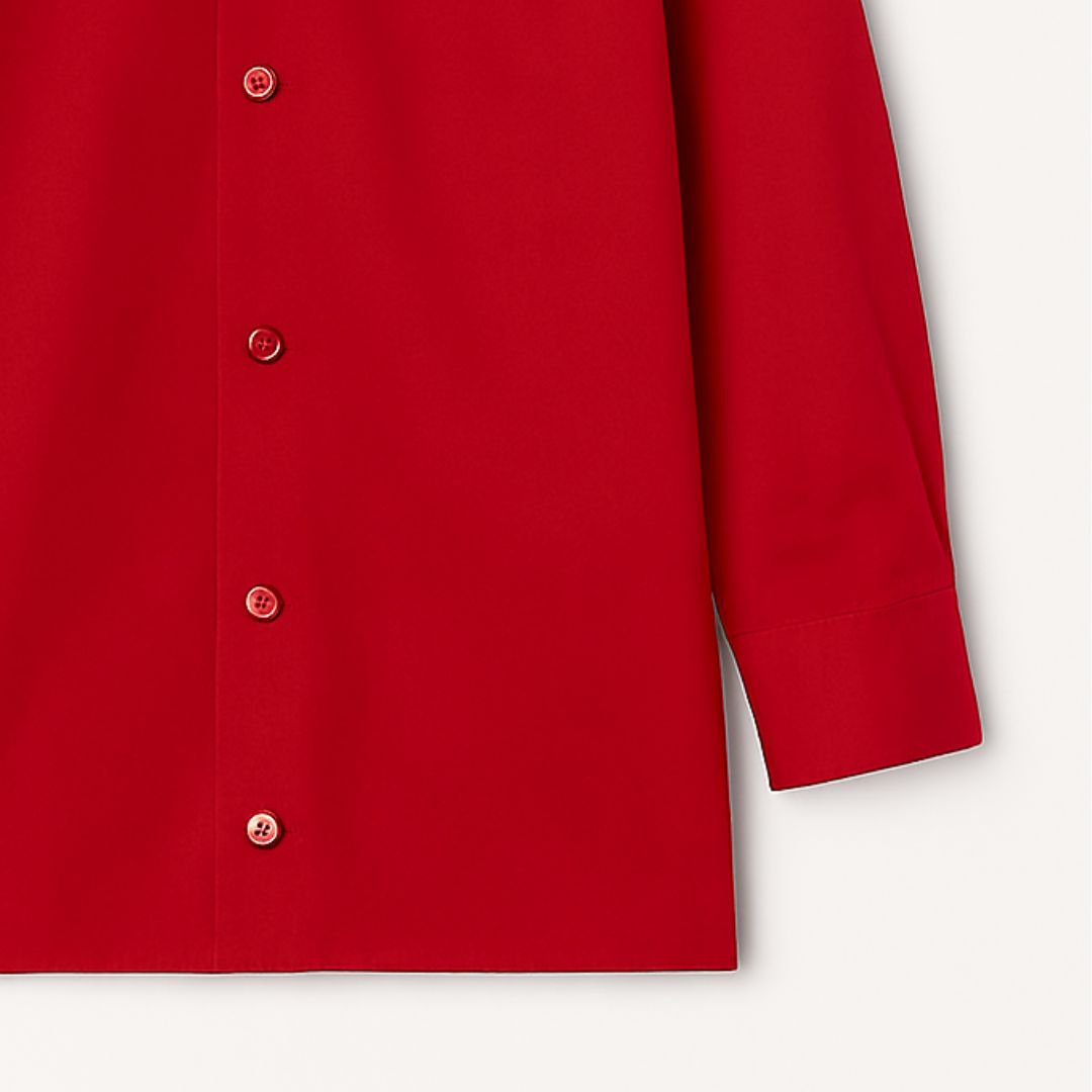 CHILINS Kids Red Solid Formal Shirt | Full Sleeve Button-Down Shirt