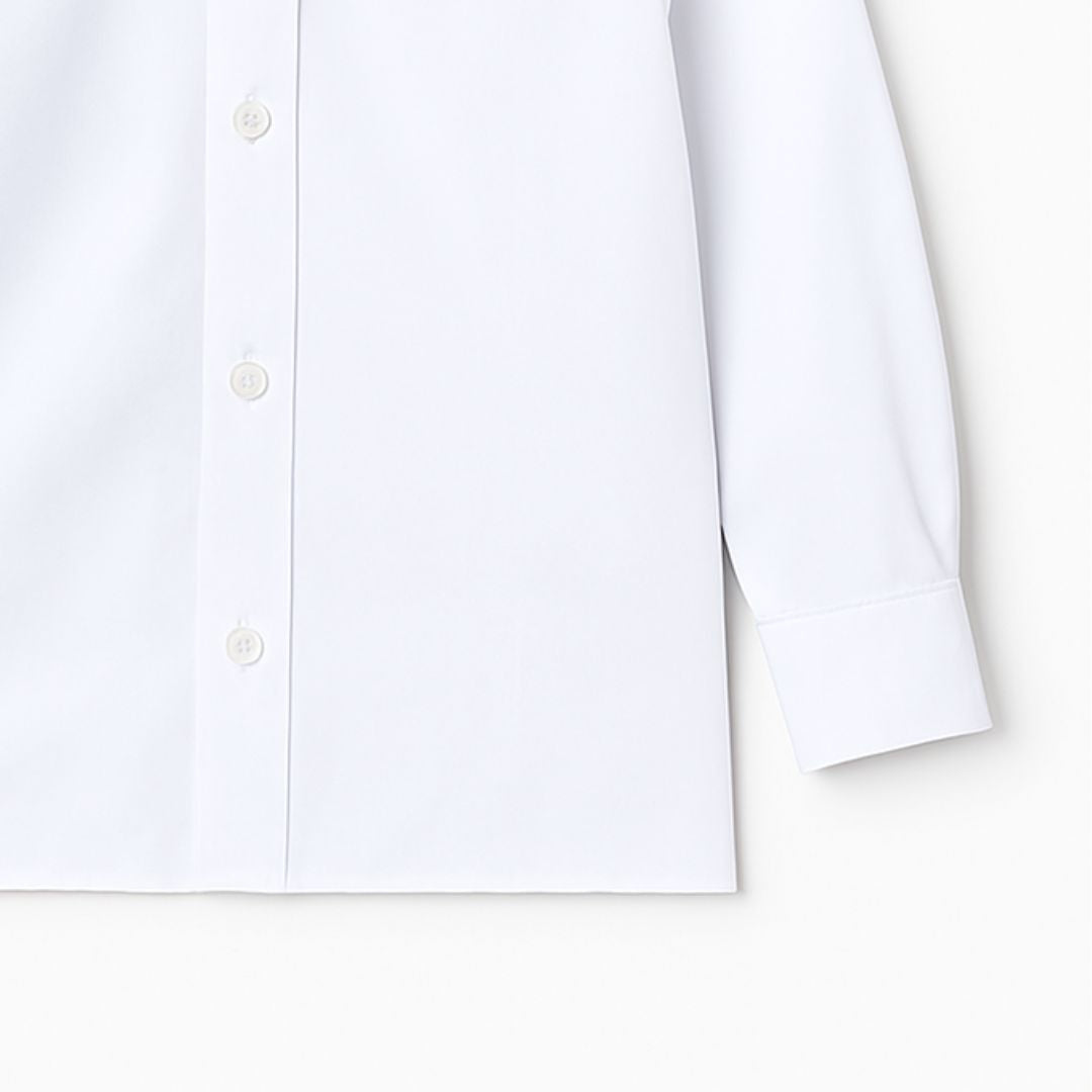 CHILINS Kids White Solid Formal Shirt | Full Sleeve Button-Down Shirt