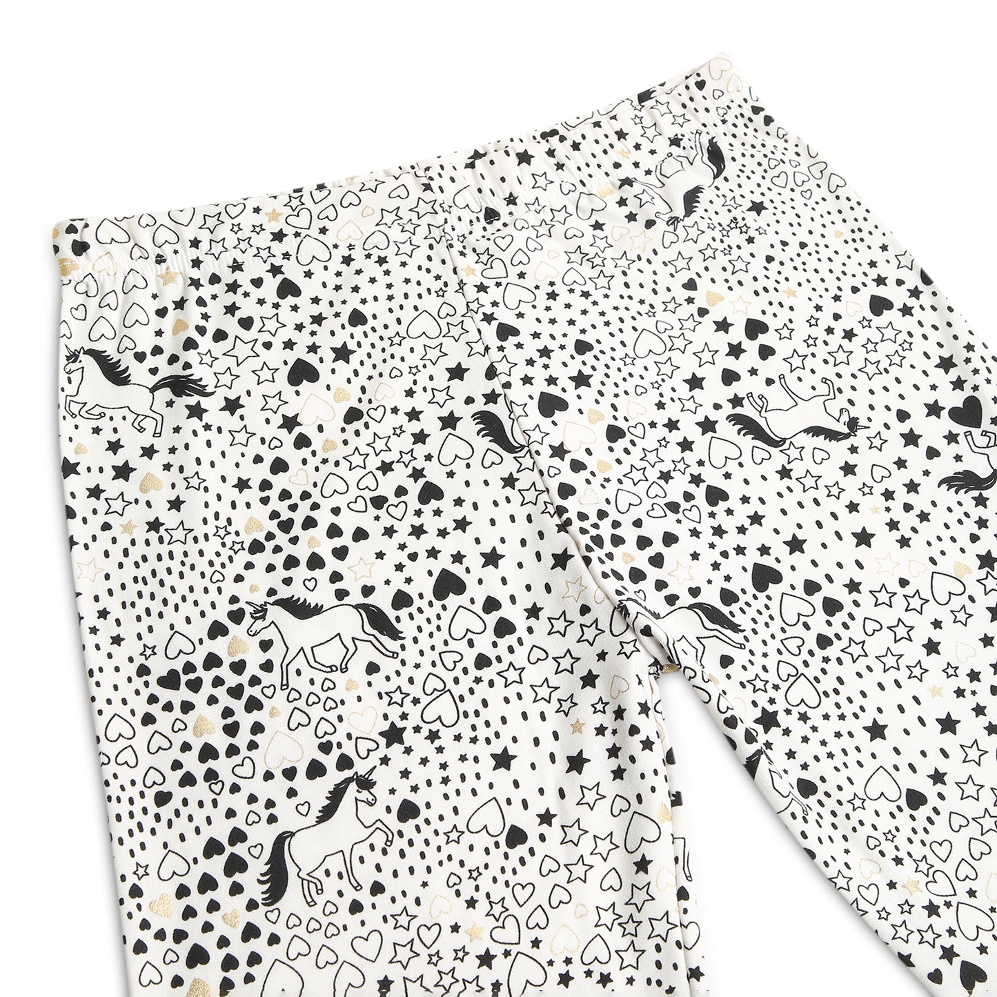 Poly lycra Printed Leggings for Girls White