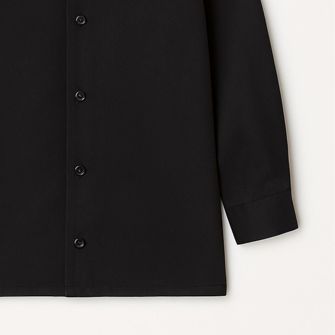 CHILINS Kids Black Solid Formal Shirt | Full Sleeve Button-Down Shirt