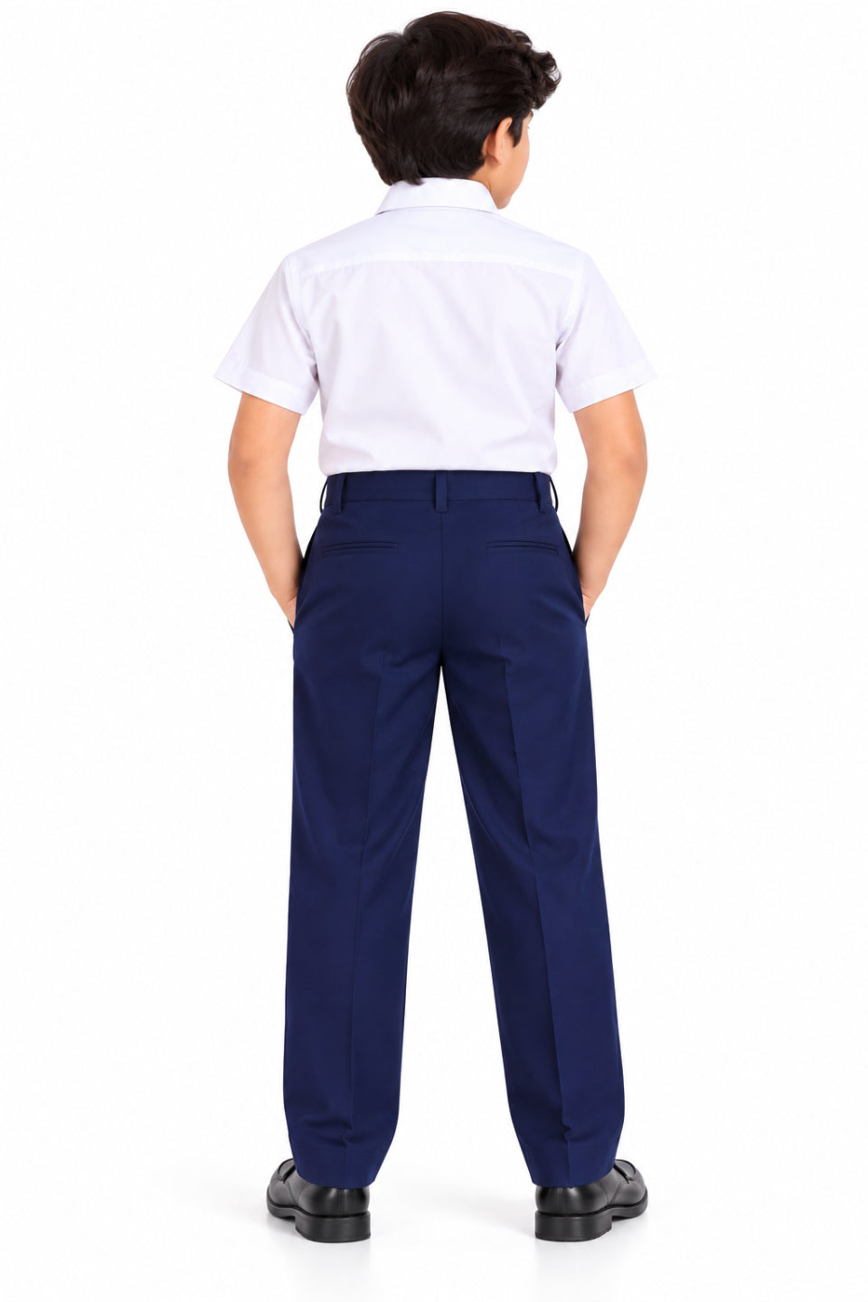 CHILINS Boys Blue School Uniform Pants | Straight Fit Formal School Trousers