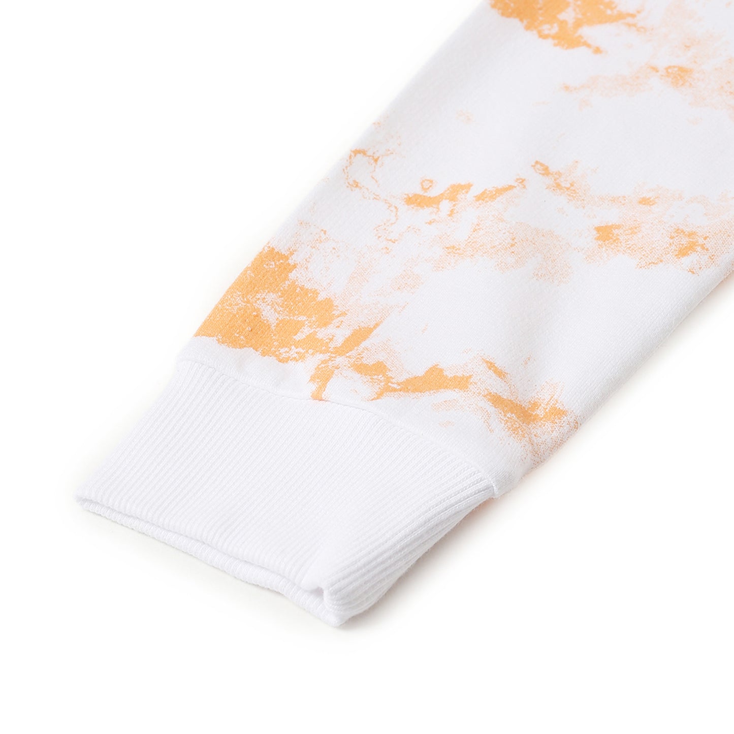 Girls Fleece Printed Round Neck Sweatshirt | Orange Tie Dye