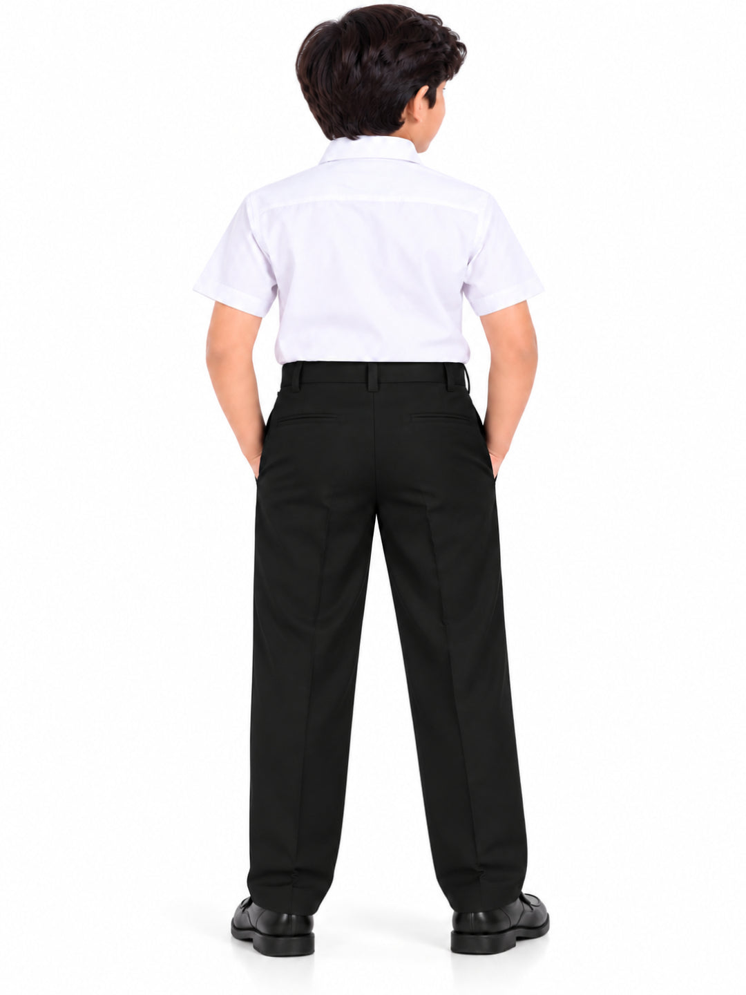 CHILINS Boys Black School Uniform Pants | Straight Fit Formal Trousers
