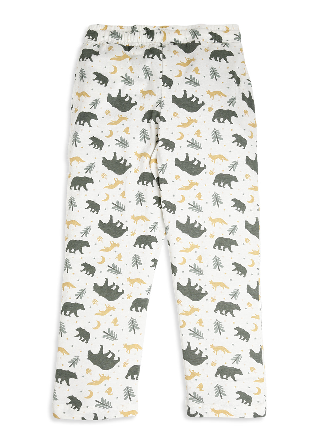 CHILINS Boys Forest Animal Print Night Suit Set | 100% Pure Cotton Full Sleeve Shirt & Pyjama