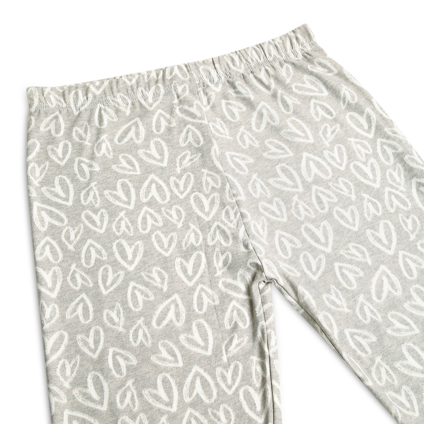 Poly lycra Printed Leggings for Girls Grey Heart