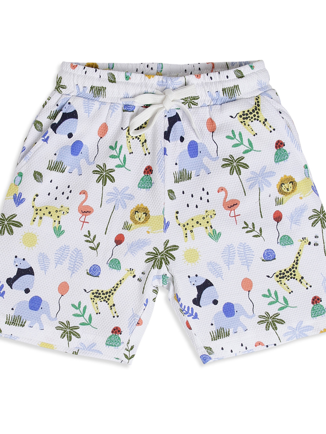 CHILINS Boys Jungle Animal Print Night Suit Set | 100% Pure Cotton Half Sleeve Shirt & Shorts