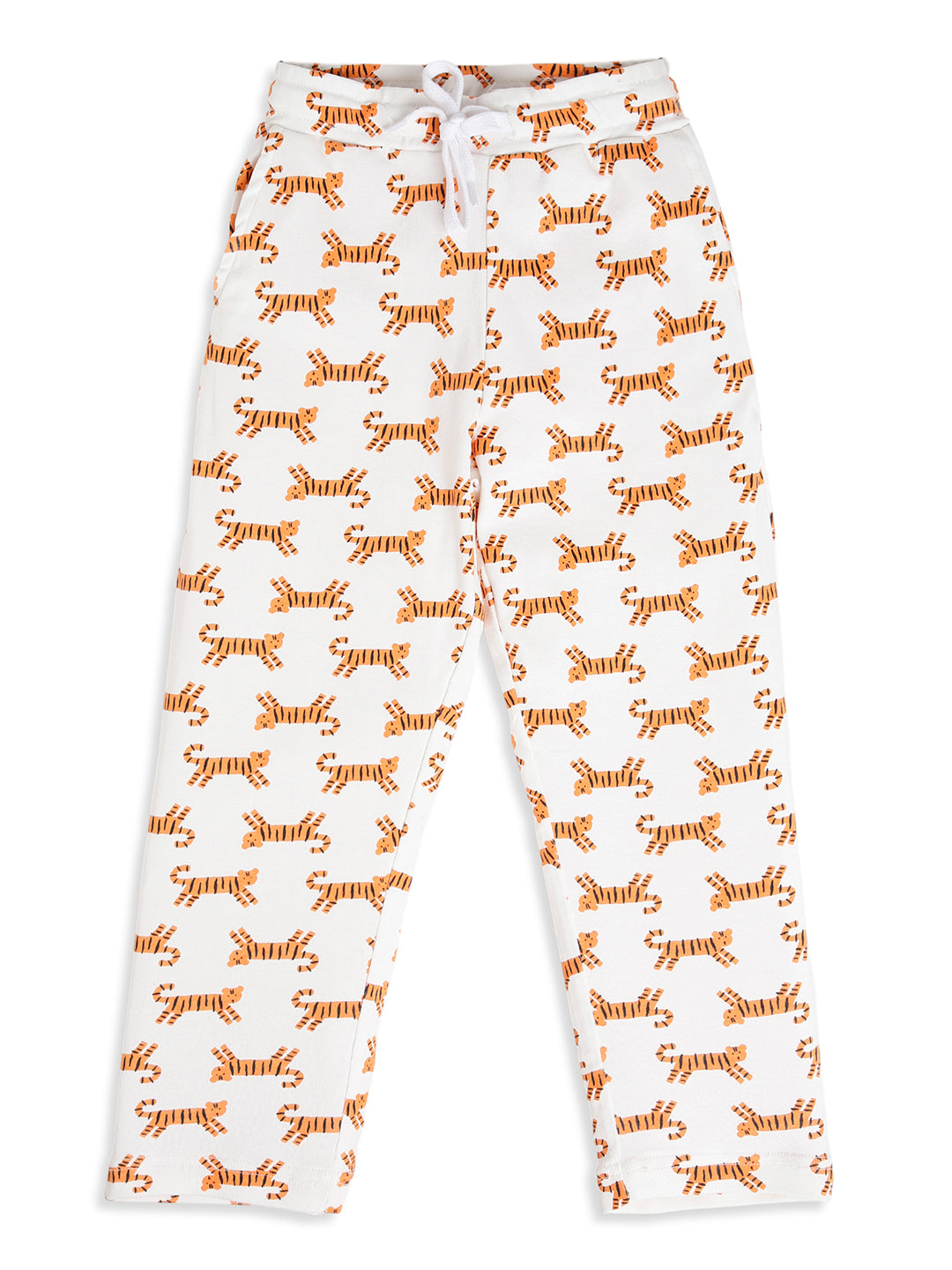 CHILINS Boys Tiger Print Night Suit Set | 100% Pure Cotton Full Sleeve Shirt & Pyjama