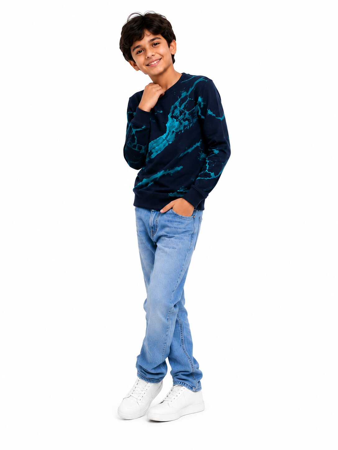 CHILINS Boys Cotton Printed Sweatshirt | Full Sleeve Round Neck Winter Sweatshirt for Kids