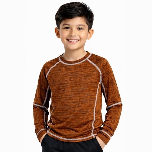 CHILINS Boys Activewear Dry Fit Full Sleeve Sports T-Shirt Red