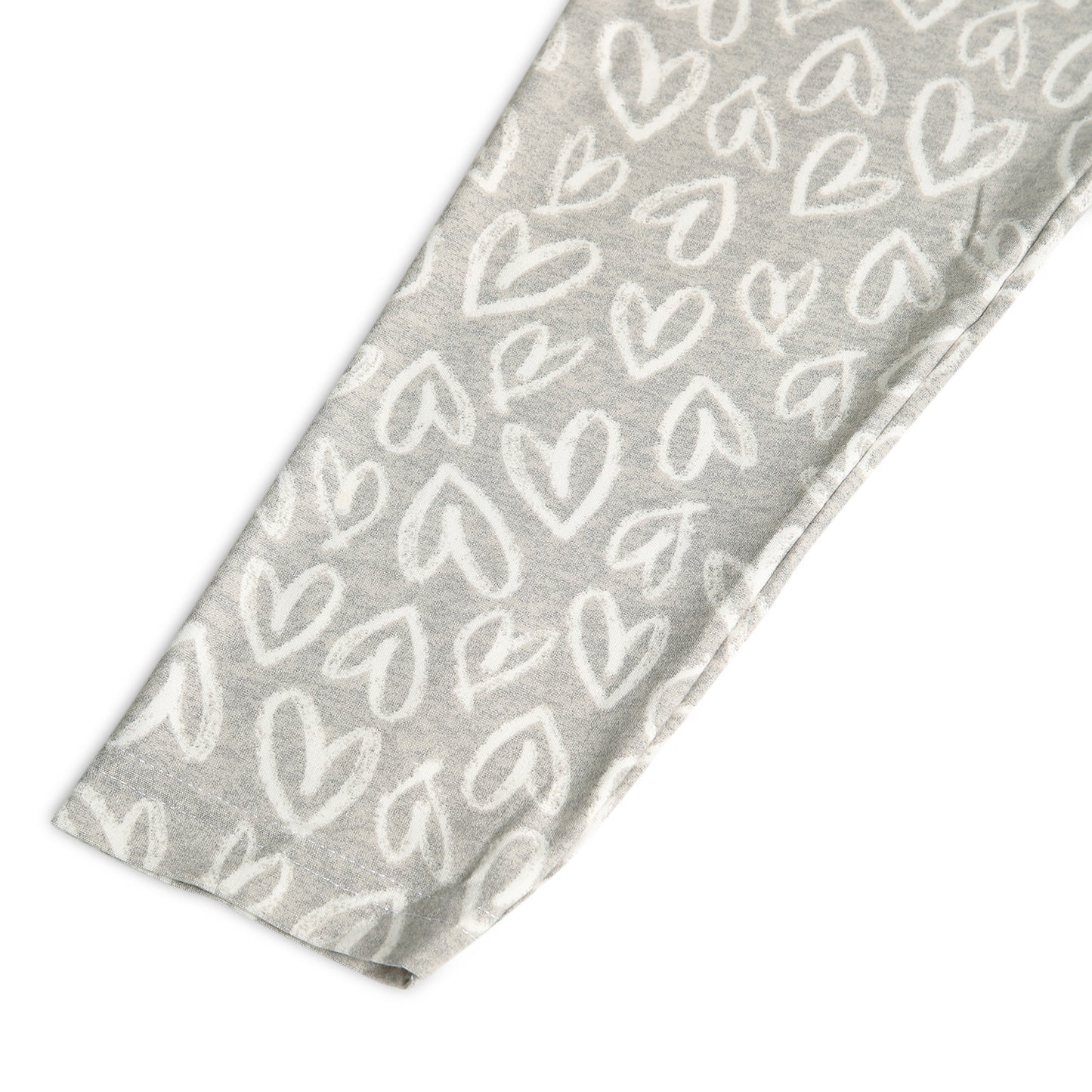 Poly lycra Printed Leggings for Girls Grey Heart