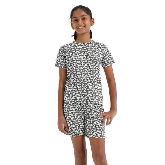 Kids Girls Cotton Co-ord set Printed