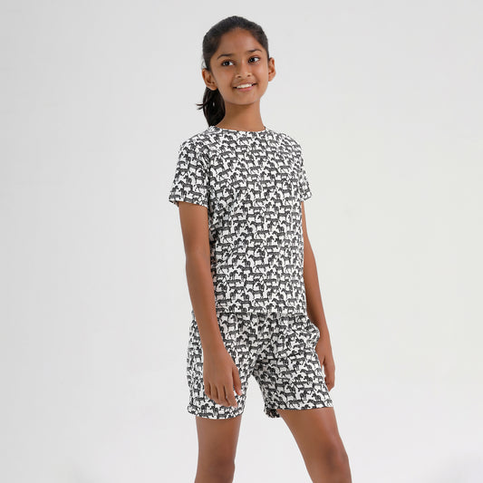 Kids Girls Cotton Co-ord set Printed