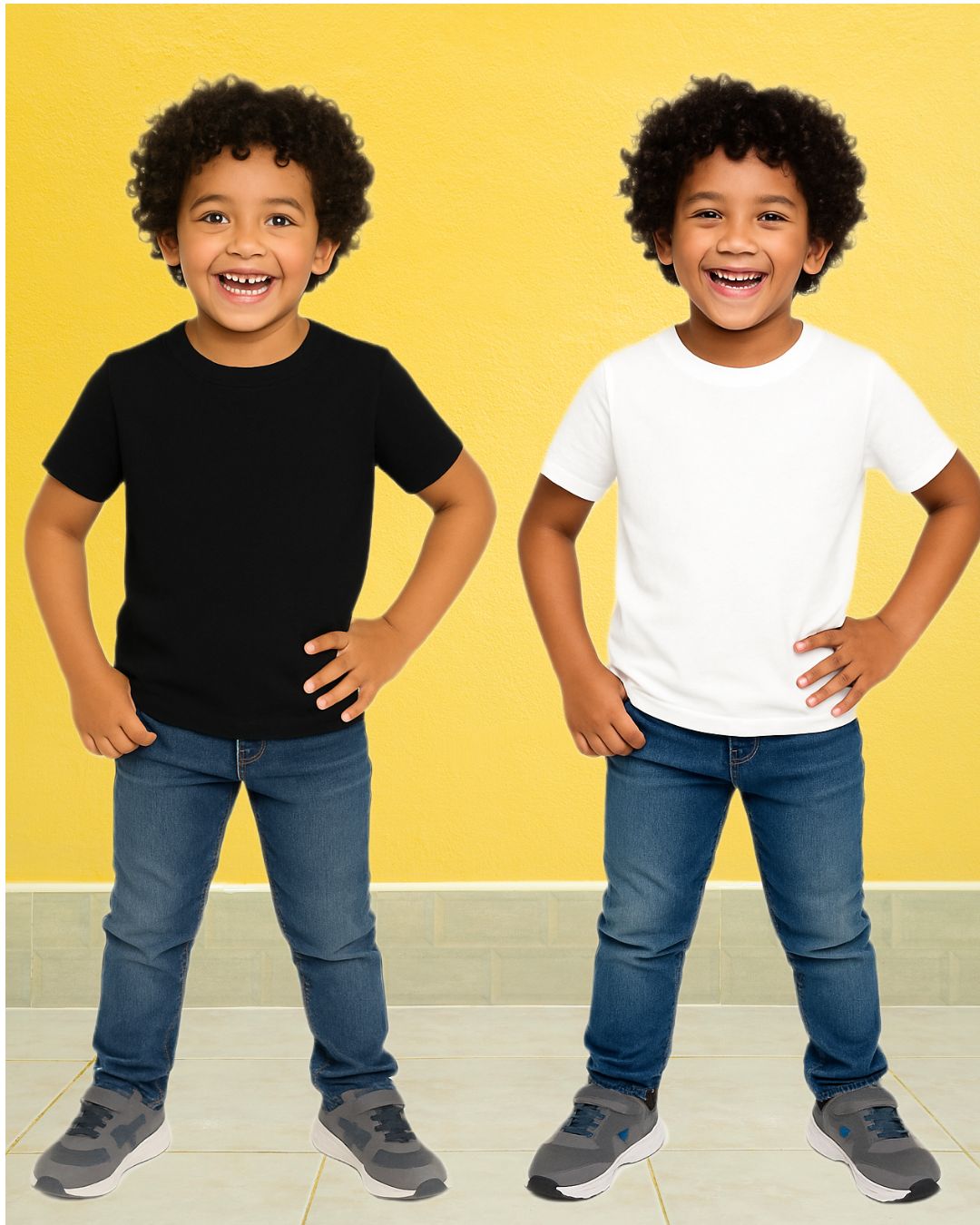 Kids Round Neck T-Shirt Half Sleeves 100% Cotton Plain Solid Color Tshirt