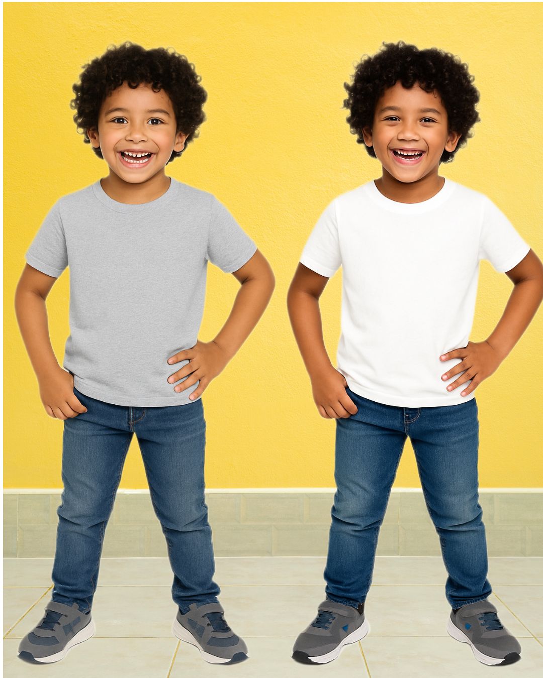 Kids Round Neck T-Shirt Half Sleeves 100% Cotton Plain Solid Color Tshirt