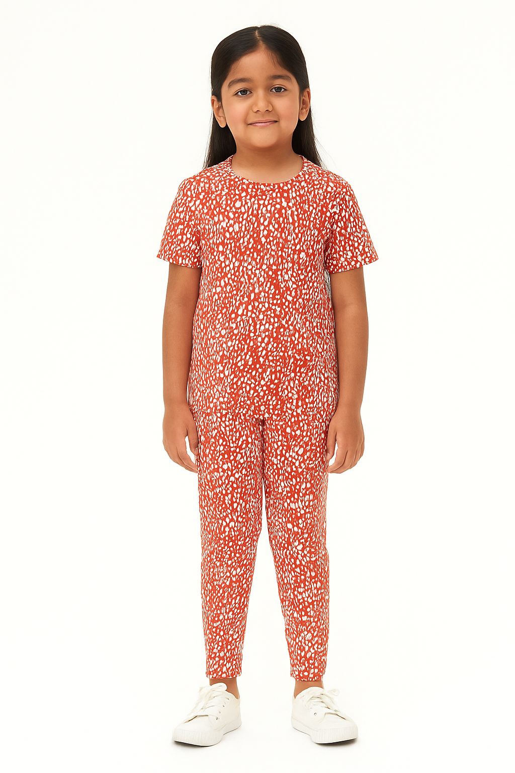 Sleepwear Set | Tshirt Pyjama Pant Set | Nightsuit Set | Girls Cotton Fabric Red