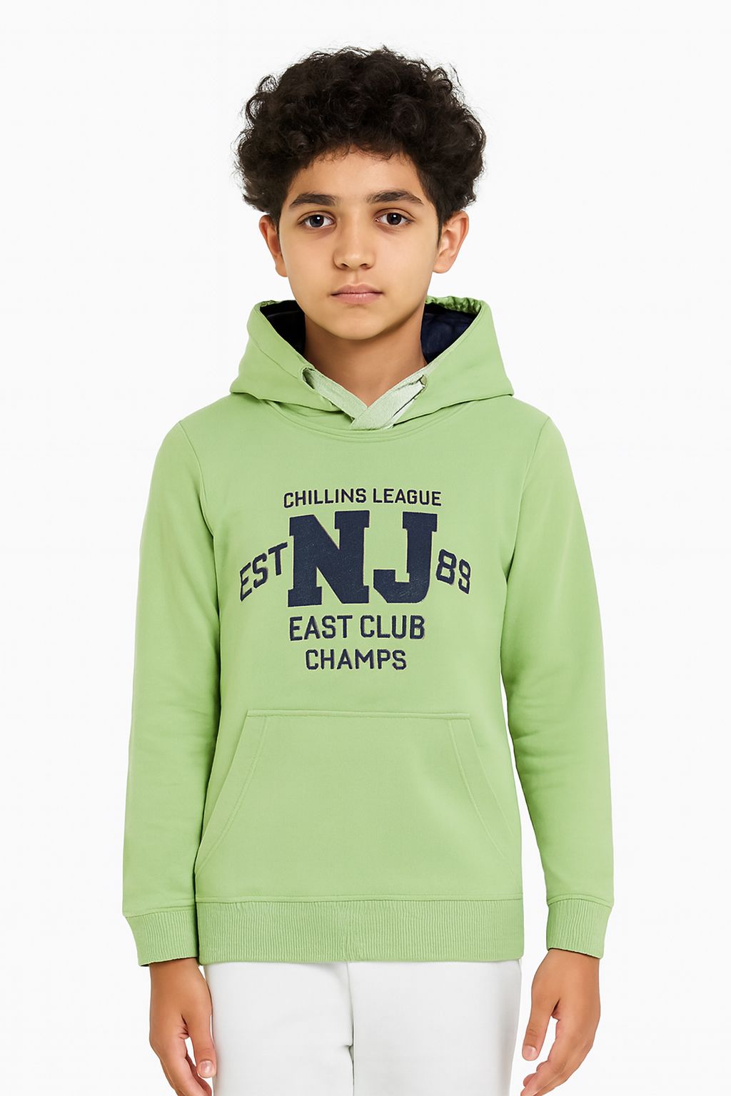 Boys Hooded & Round Neck Full Sleeves Sweatshirt – Green | CHILINS League Printed Sweatshirt
