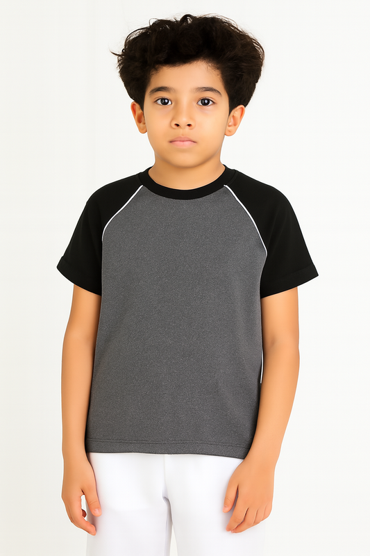 Chilins Kids Sportswear Tshirt, Color - Grey