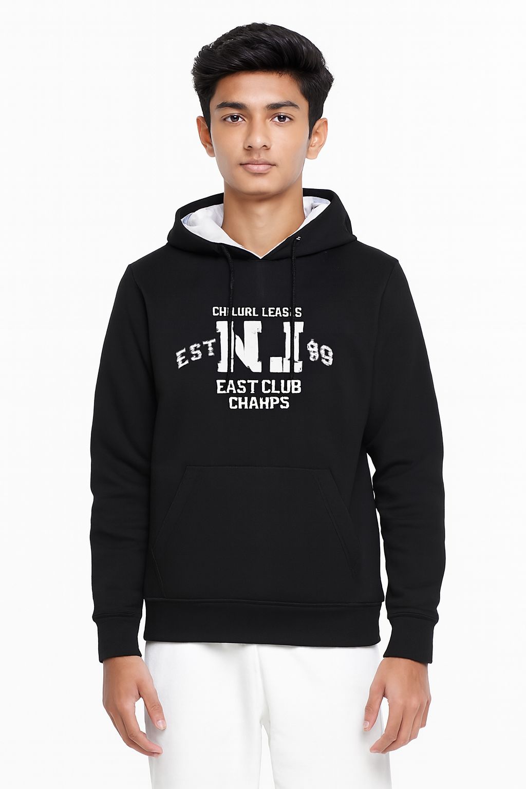 Boys Hooded & Round Neck Full Sleeves Sweatshirt – Black | CHILINS League Printed Sweatshirt