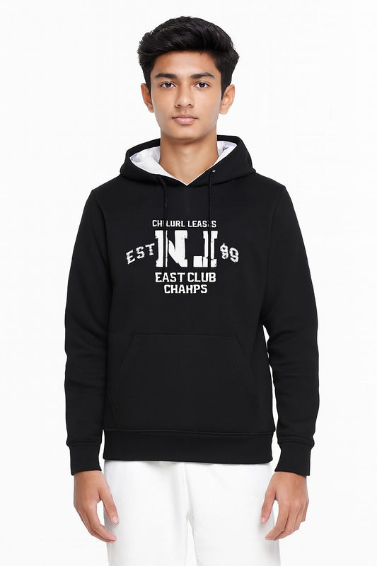 Boys Hooded & Round Neck Full Sleeves Sweatshirt – Black | CHILINS League Printed Sweatshirt