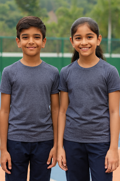 CHILINS Kids’ Dark Gray Dry‑Fit Sports T‑Shirt – Activewear for School & Outdoor Sports