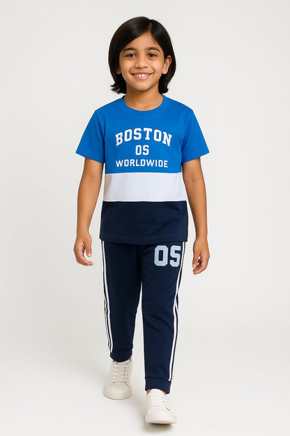 Boys Cotton Tshirt Pajama Set Knit Half Sleeves