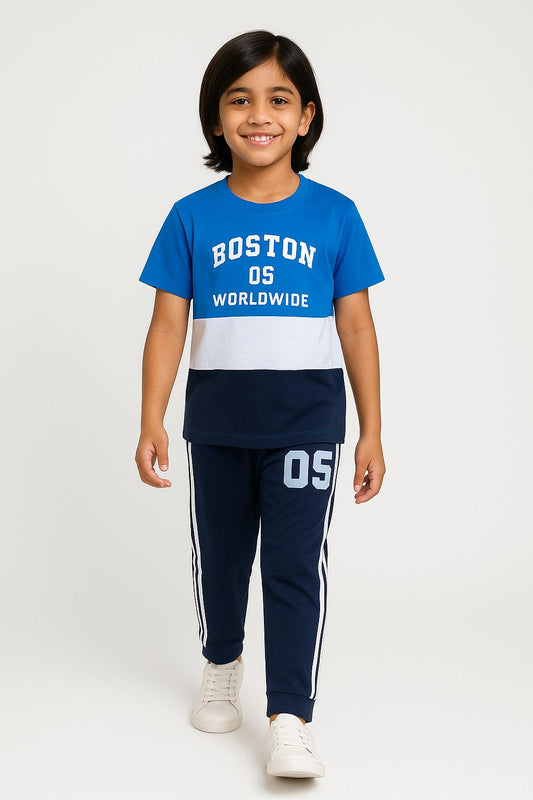 Boys Cotton Tshirt Pajama Set Knit Half Sleeves