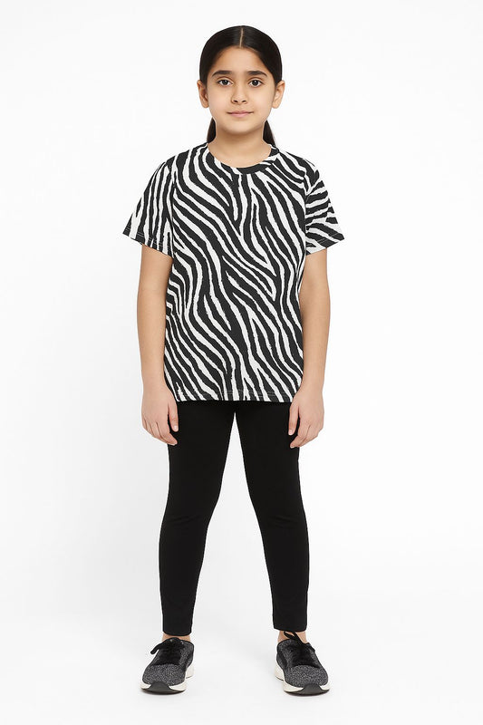 Sleepwear Set | Tshirt Pyjama Pant Set | Nightsuit Set | Boys & Girls Cotton Fabric Black