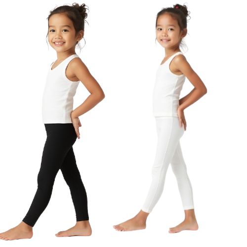 Lycra Cotton Legging for Girls Black,White