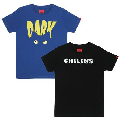 Round Neck Printed Super Combed Cotton T-shirt, (Pack of 2)