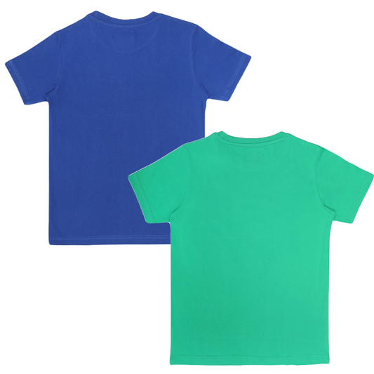Round Neck Printed Super Combed Cotton T-shirt, (Pack of 2)