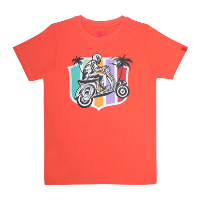 Round Neck Printed Super Combed Cotton T-shirt, (Pack of 3)