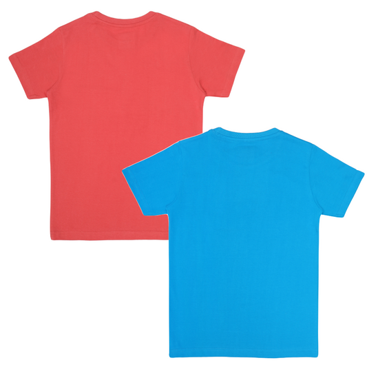 Round Neck Printed Super Combed Cotton T-shirt, (Pack of 2)