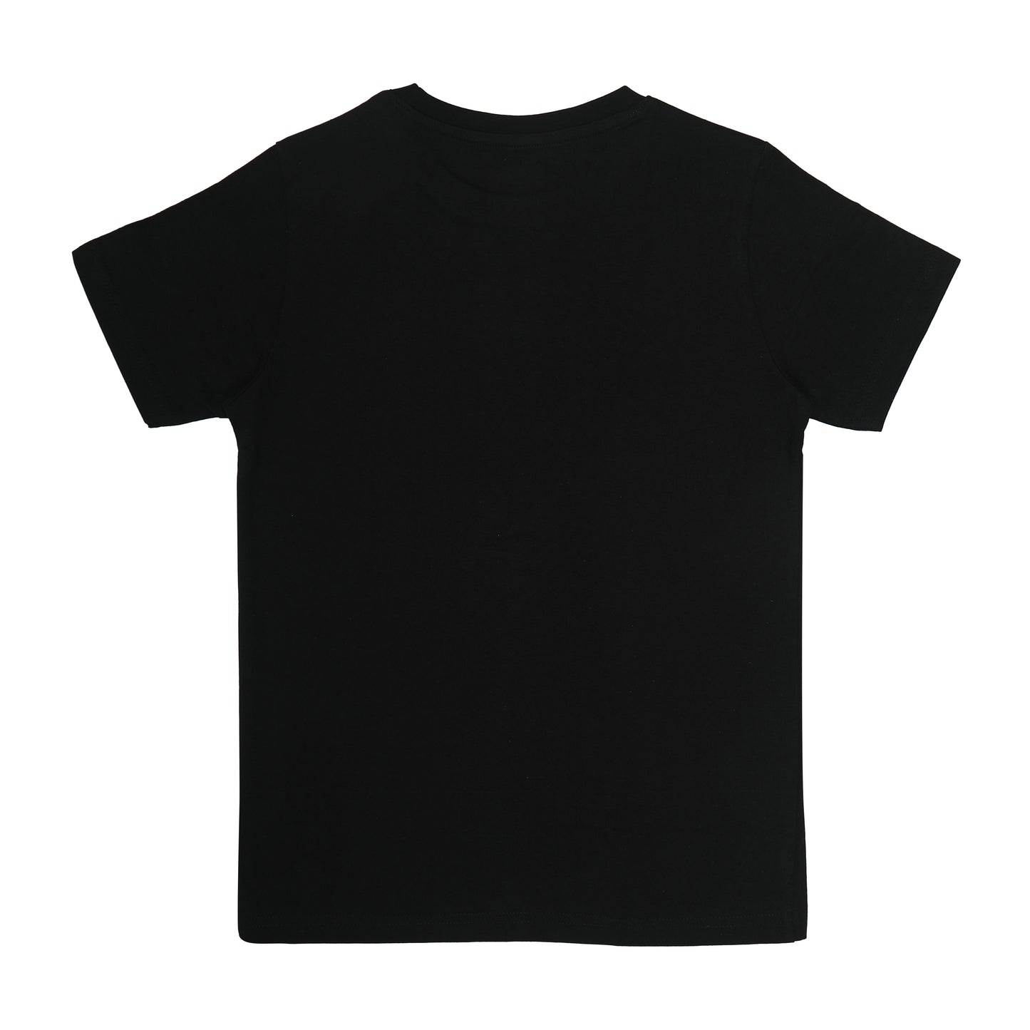 Round Neck Printed Cotton Tshirt, Color- Black