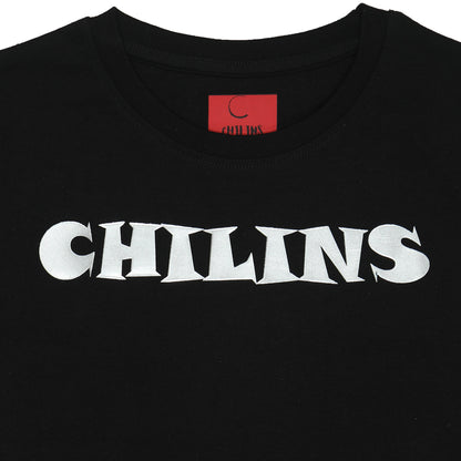 Round Neck Printed Cotton Tshirt, Color- Black