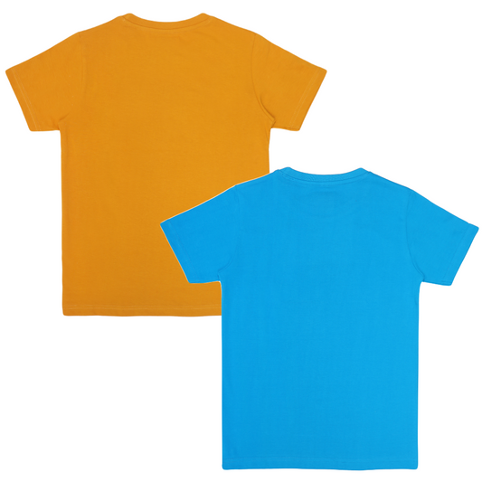 Round Neck Printed Super Combed Cotton T-shirt, (Pack of 2)