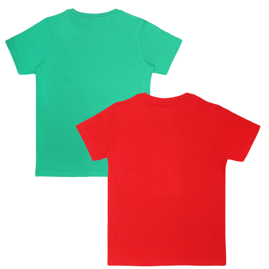 Round Neck Printed Super Combed Cotton T-shirt, (Pack of 2)