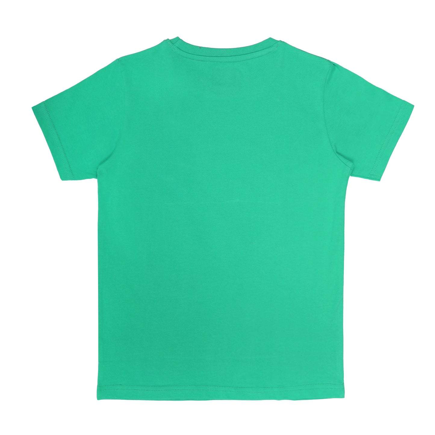Round Neck Printed Cotton Tshirt, Color- Green