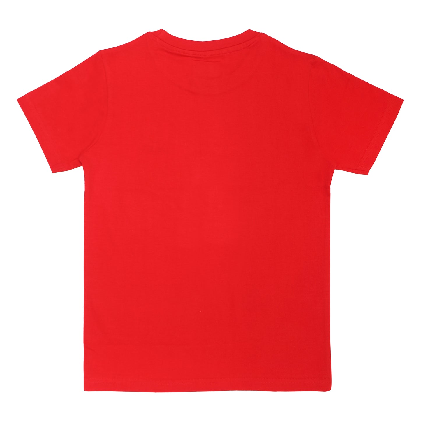 Round Neck Printed Cotton Tshirt, Color- Red