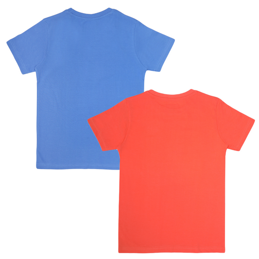 Round Neck Printed Super Combed Cotton T-shirt, (Pack of 2)