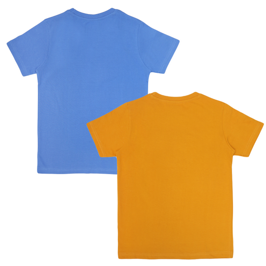 Round Neck Printed Super Combed Cotton T-shirt, (Pack of 2)