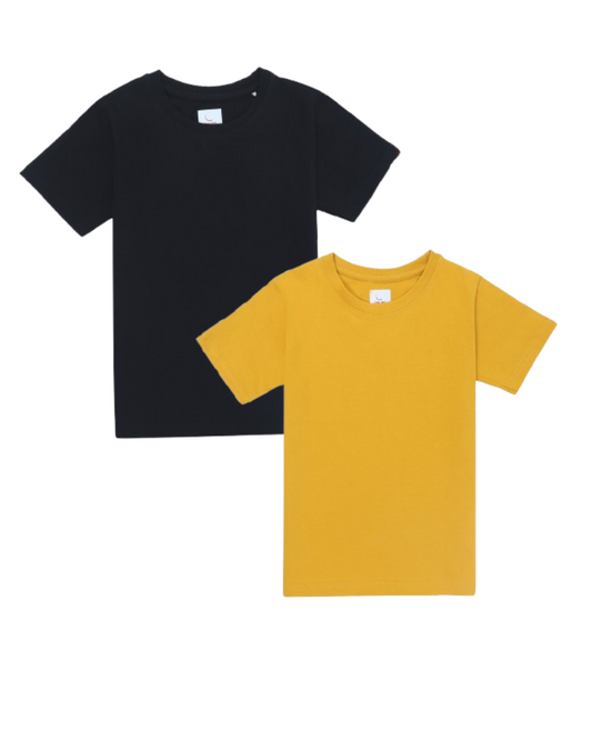 Kids Round Neck T-Shirt Half Sleeves 100% Cotton Plain Solid Color Tshirt