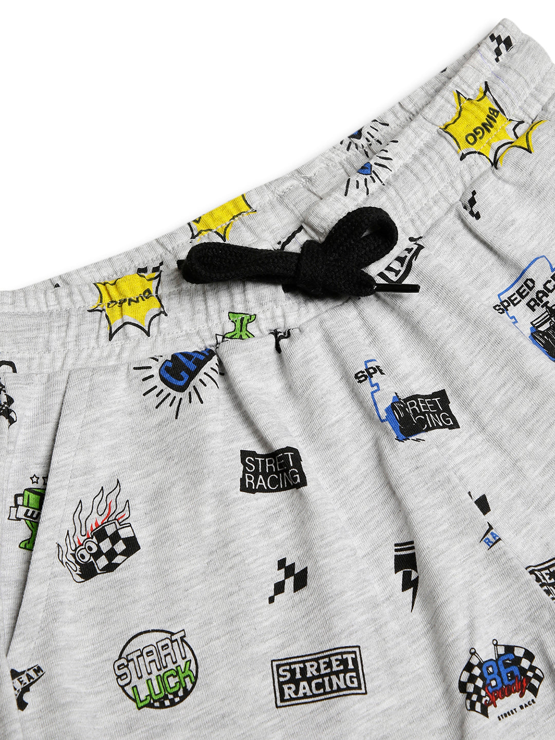 CHILINS Kids Pure Cotton Printed T-Shirt & Shorts Set | Racing Theme Co-Ord Set