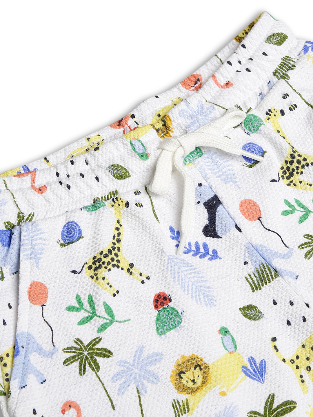 CHILINS Kids Pure Cotton Printed T-Shirt & Shorts Set | Jungle Animal Print Co-Ord Set