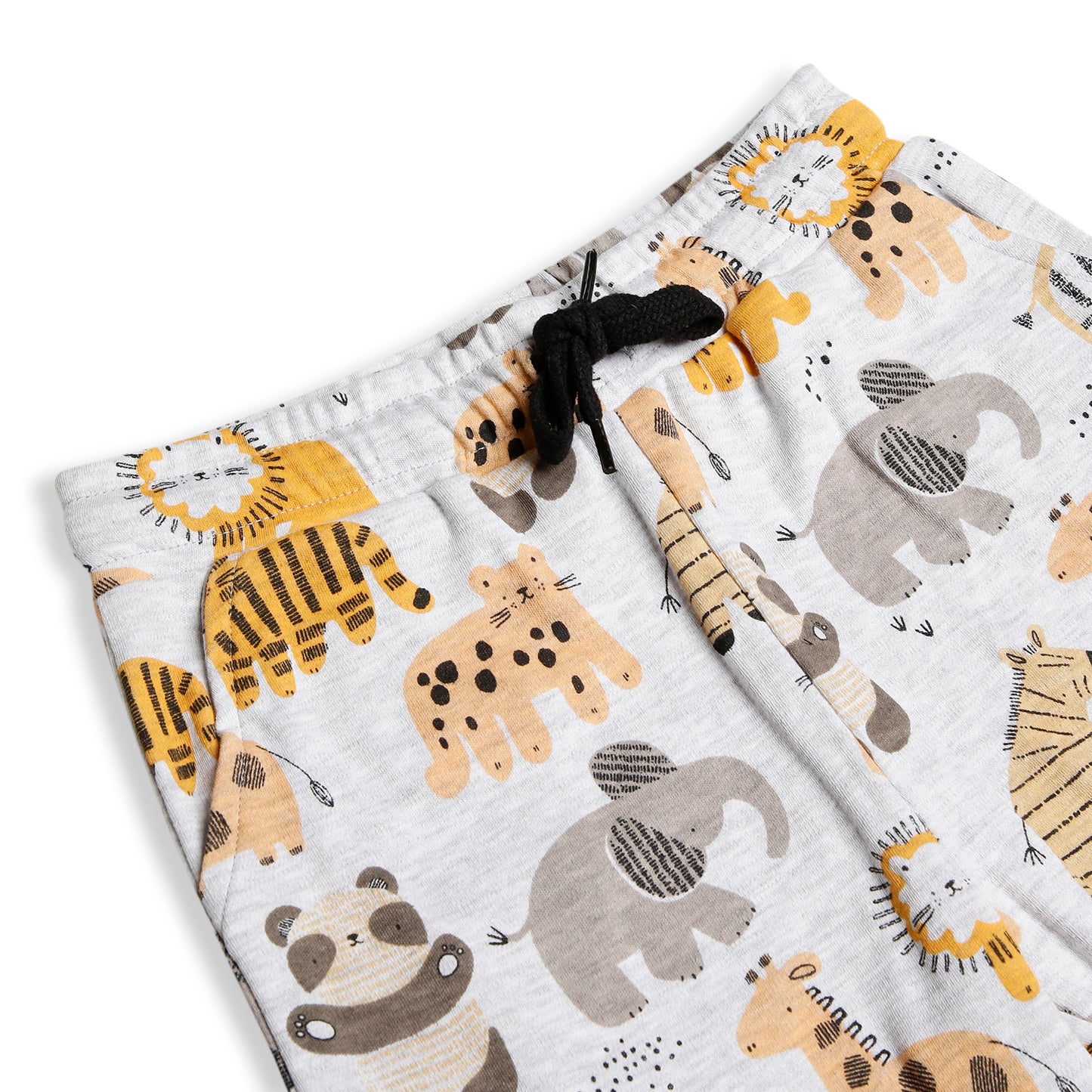 CHILINS Kids Pure Cotton Printed T-Shirt & Pyjama Set | Animal Print Nightwear Set