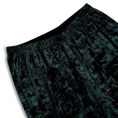 CHILINS Girls Velvet Pants | Dark Green Straight Fit Party Wear Pants