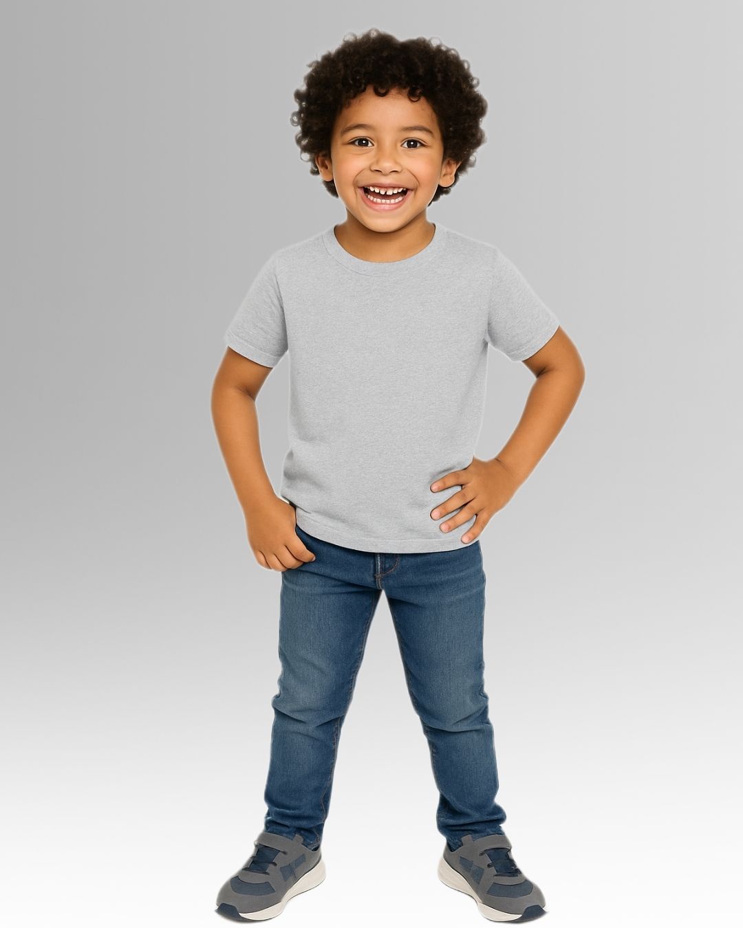 Kids Round Neck T-Shirt Half Sleeves 100% Cotton Plain Solid Color Tshirt
